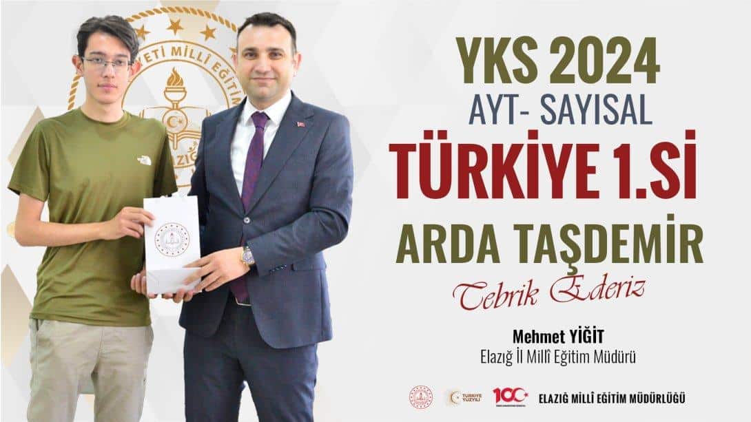 İl Müdürümüz YİĞİT, 2024 YKS AYT Sayısal Türkiye Birincisi Öğrencimizi Ödüllendirdi.