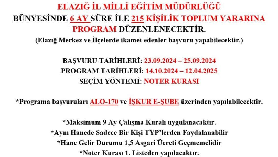 Toplum Yararına Program (TYP) 